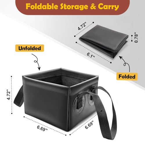 Collapsible Grill Brush Water Bucket & Dunk Tank for Stainless-Steel Grates, Steam Grill Brush