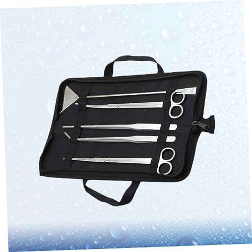 GANAZONO for Aquariums 5-piece Tool Set Scissor Tweezer Scraper Ideal for Fish Tank and Maintenance