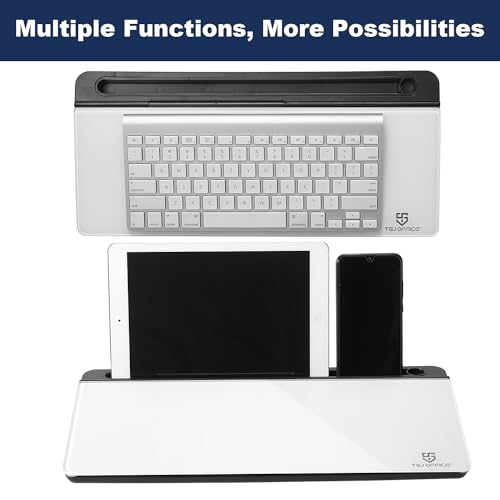 Desktop Whiteboard Dry-Erase-Board - Computer Keyboard Stand White Board Surface Pad with Drawer, Desk Organizers with Accessories for Office, Home, School Supplies - Black - color: Black