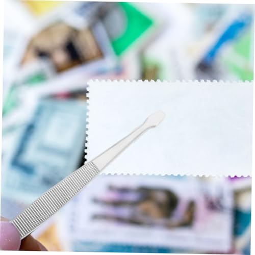 YARNOW Stainless Tweezers for Philately Collectors Anti-Static Long Curved Tongs for Stamps and Jewelry 6-inch Length