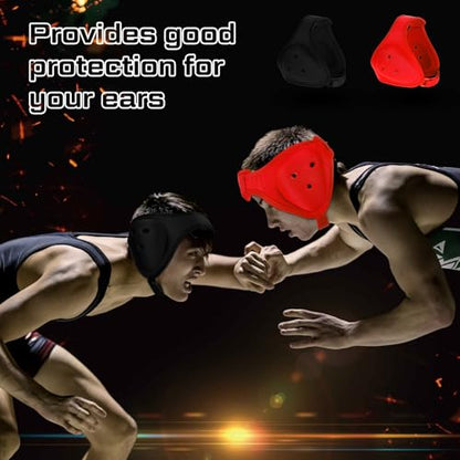 Jerify 2 Pcs Wrestling Headgear for Kid Youth, Black,Red - color: Black,Red