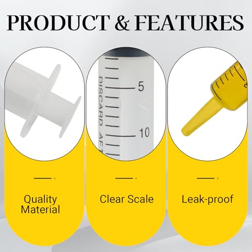 20ml Syringes Without Needle, 4 Pack Plastic Syringe with Cap for Pet Feeding, Scientific Labs, Glue, Oil & Precise Liquid Measurement - size: 20ml