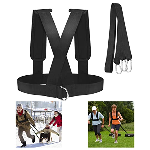 Sled Harness Tire Pulling Speed Resistance Power Belt Adjustable Weight Trainer with Pull Strap Sports Pull Rope, ordinary