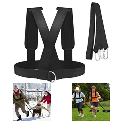 Sled Harness Tire Pulling Speed Resistance Power Belt Adjustable Weight Trainer with Pull Strap Sports Pull Rope, ordinary
