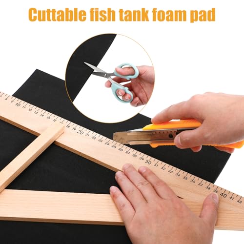 POPETPOP Aquarium Leveling Mat Fish Tank Pad Non-Slip Shock Absorbing Foam Cushion 15.7X11.8X0.24In Durable Bottom Protector for Fish Tank Stability