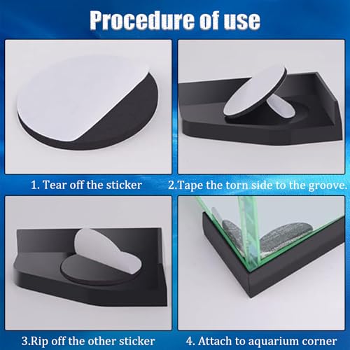 8PCS Fish Tank Corner Pad Protector, Anti-Skid Aquarium Glass Angle Cover for Home Furniture Edge, Black Fish Aquarium Base Corner Guard Foot Pad for Shock Absorption