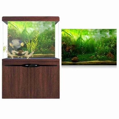24 Inch Green Water Grass Aquarium Background Self-Adhesive PVC Fish Tank Decor Waterproof Non-Fade Scenery for Freshwater Aquatic Habitat