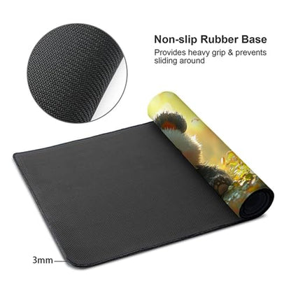 Panda Gaming Mouse Pad, Mouse Pad 24x12in, Large Desk Mat with Non-Slip Rubber Base, Office Desk Accessories, Large Extended Gaming Keyboard Mat, Big Mousepad for Computer Gamer Office, Yellow 8-2863 - size: 24 x 12 x 0.1