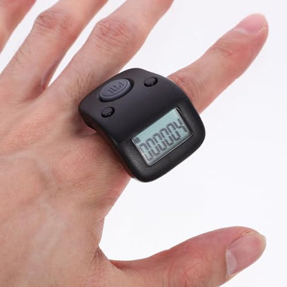 Luxshiny Finger Counter Ring Manual Click Counter with Battery Black