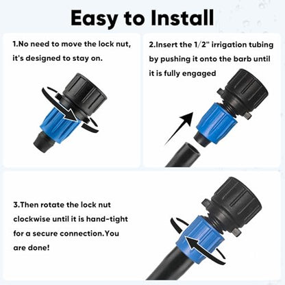 Drip Irrigation Tubing Hose Connector: 3 Pack 3/4" to 1/2" Irrigation Faucet Hose Adapter,3/4 Inch Garden Faucet Drip Irrigation Parts - size: 1/2 inch Tubing Connector*3