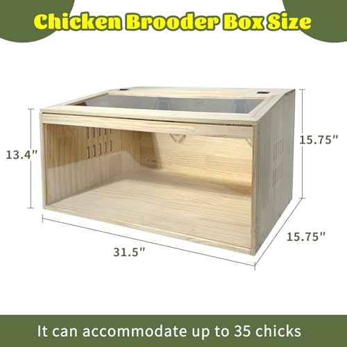 20-Piece Large Chicken Brooder Box, All-in-One Kit Brooder Box, Brooder for Chicks, Quail, Hamsters, Up to 35 Chicks Capacity, Pattern B, 31.5" L x 15.7" W x 15.7" H - size: 31.5"L x 15.8"W x 15.8"H