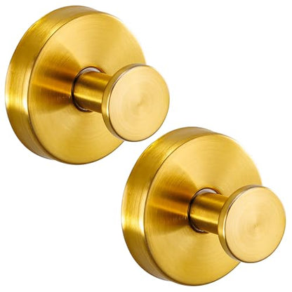 Suction Cup Hooks for Shower,Stainless Steel Towel Hooks No Drill - color: Brushed Gold