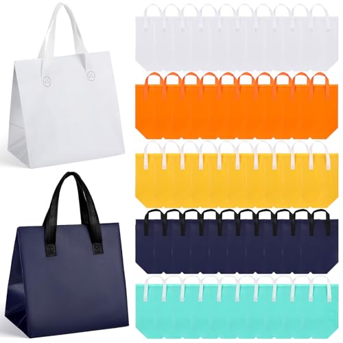 50 Pcs Insulated Take Away Bags Bulk Thermal Insulation Food Bags for Coffee Milk Tea Hot Cold Fresh Food Seafood for Catering Restaurant Grocery (9.45x9.45x5.91inch,Colorful) - color: Colorful, size: 9.45x9.45x5.91Inch