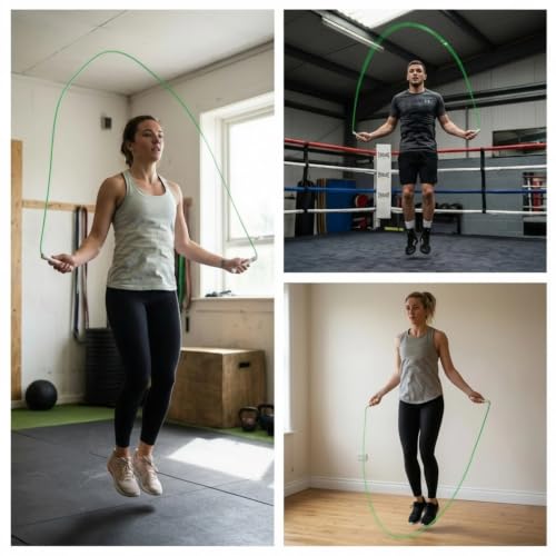 Elevate Rope Jump Rope for Men & Women, 5mm PVC Cable, 10 ft Adjustable - color: Green
