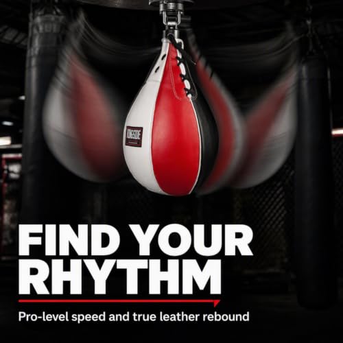 Ringside Boxing Speed Bag – Durable Leather Construction with Reinforced Triple-Stitched Seams and Heavy-Duty Attachment Loop,for Speed and Reflex Training - size: Medium (New)