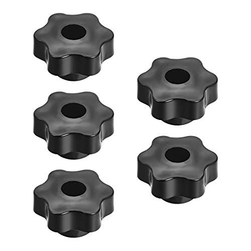 uxcell Clamping Handle Screw Knobs Handle M8 Threaded Through Hole Star-Shape.5pcs