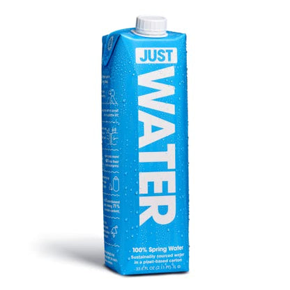 JUST Water - 100% Spring Water, Naturally Alkaline, 8.0 pH - Plant-Based, BPA Free, Sustainable and Fully Recyclable Boxed Water Bottle - Eco-Friendly - 1L / 33.8 Fl Oz (Pack of 6) - size: 33.8 Fl Oz (Pack of 6)