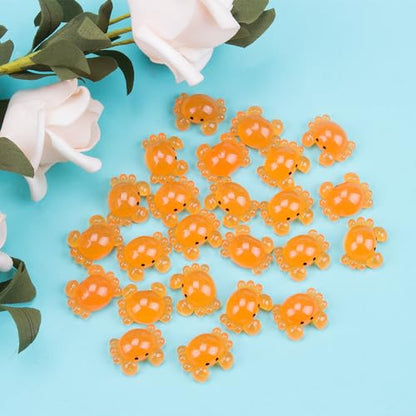 24Pcs Cute Mini Resin Crabs Glow in The Dark Crab Figurines Bulk for Crafts Marine Animal Decor for Moss Landscapes DIY Projects Desktop Ornaments