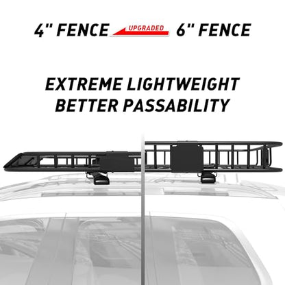 WILDROAD Rooftop Cargo Carrier Combo Roof Rack Cargo Basket 84" x 39" x 4" - size: 84" x 39" x 4"