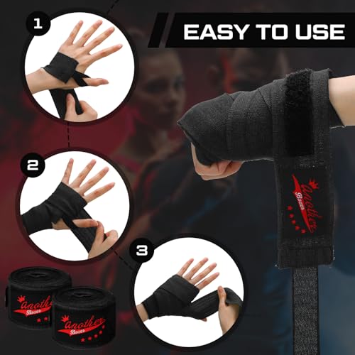 Lenwen 10 Pairs 120 Inch Boxing Hand Wraps for Gloves - color: Black