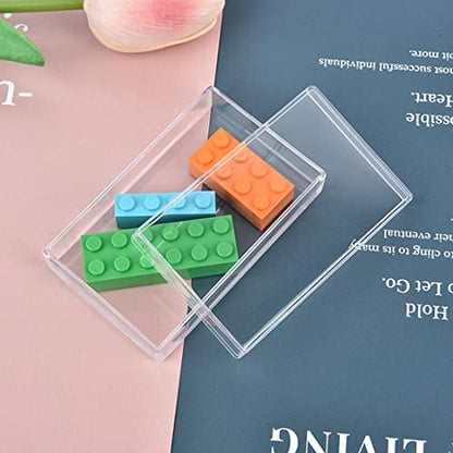 Clear Acrylic Candy Box with Lids Plastic Square Cube Acrylic Storage Box for Wedding Party - size: 4.3 x 2.8 x 1 Inch