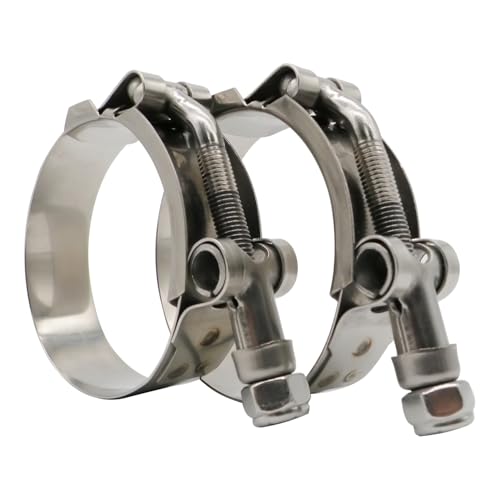 1.75" T Bolt Hose Clamp Stainless Steel - Working Range 48mm - 56mm for 1.75" I.D. Hose with 2mm - 5mm Wall Thickness, Roadformer T-bolt Clamps Featured to Provide Reliable Sealing Force, 2 Pack - size: 1.75" Hose Clamp 48mm - 56mm (1.89" - 2.20")