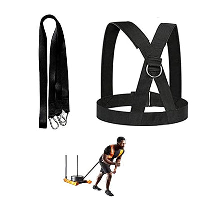 Sled Harness, Adjustable Speed Tire Pulling Belt for Working Out | Strength and Agility Training Equipment, Physical Training Rope Football Exercise Set for Outdoor Indoor Men and Women - size: 9.8FT