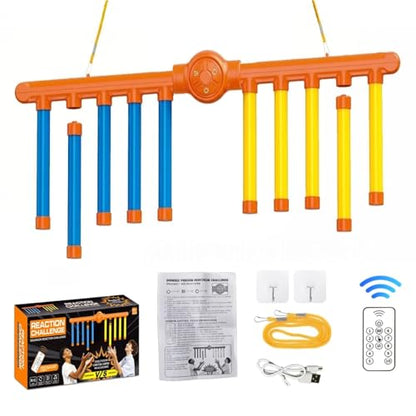 Reflex Challenge Game, Hand Eye Coordination Training Reaction Training Toy, 3 Adjustable Speed Modes, Fun Catch Falling Sticks Game for Kids and Adults