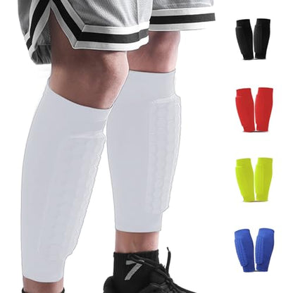 BIRDDIE Soccer Shin Guards Shin Pads for Kids Youth Adult - color: White, size: Large
