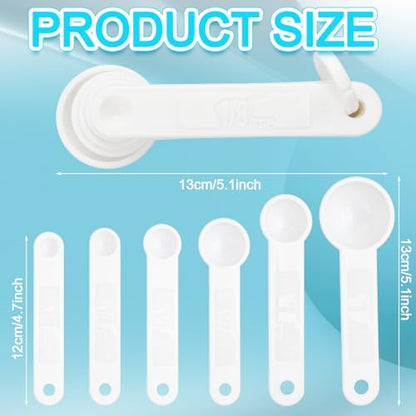 Frienda 20 Pieces White Plastic Measuring Cup Spoons for Kitchen Cooking Baking Dry and Liquid Ingredients
