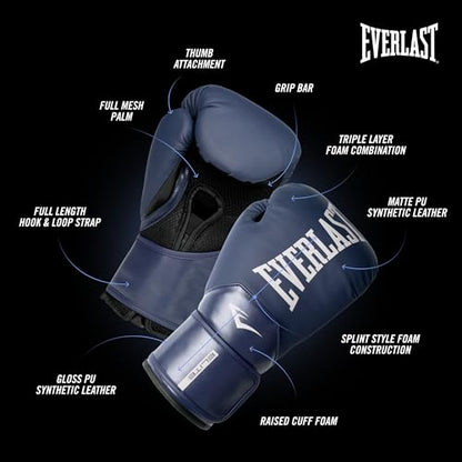 Everlast Elite 2 Boxing Gloves - color: Navy, size: 16 oz