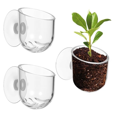 Yolev Aquarium Plant Holder 2Pack Clear Plant Holder for Fish Tank Hanging Fish Tank Plants Pot Holders for Aquarium Planter Cup with Suction Cup