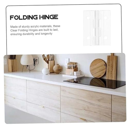 GLEAVI 2sets Folding Acrylic Hinges for Jewelry Boxes and Crafts Design Easy Installation Suitable for Furniture and Aquarium Covers