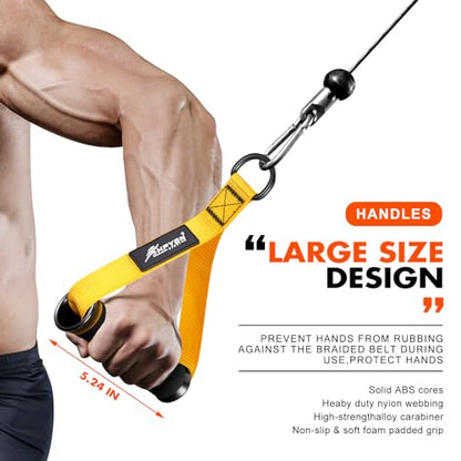 HPYGN Exercise Handle, Replacement Fitness Equipment for Pilates, Yoga, Strength Trainer, Pull Down Home Gym Red, Grey, Blue Working Out Handle - color: Yellow Handles