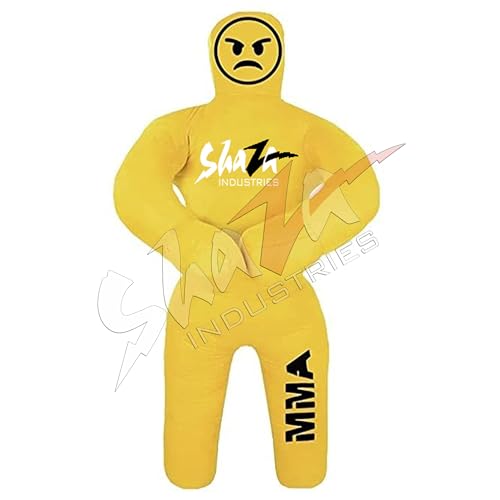 Shaza Grappling Kids Dummy for Fitness & Training, Pose, Strike & Throw Wrestling Dummy for 100cm. Punching Dummy for MMA, Jiu-Jitsu, Judo, Karate & Wrestling Practice & Sparring - color: Yellow