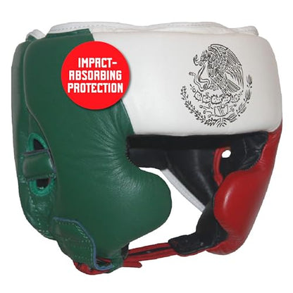 Ringside Competition-Like Boxing Headgear with Cheeks - color: Mexican Flag, size: Small