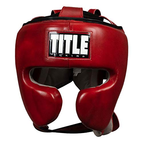 TITLE Boxing Blood Leather Sparring Headgear - MMA & Muay Thai Protection - size: Standard