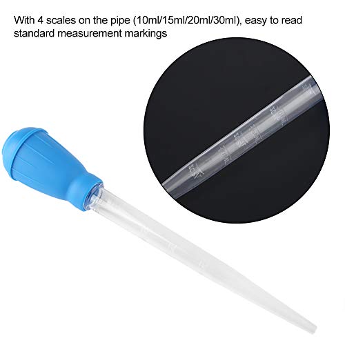 CHICIRIS Fish Tank Water Changer, Aquarium Dropper Pipette for Cleaning Fish Feces and Feeding, with 4 Scales 10ml 15ml 20ml 30ml, Non Plastic Material