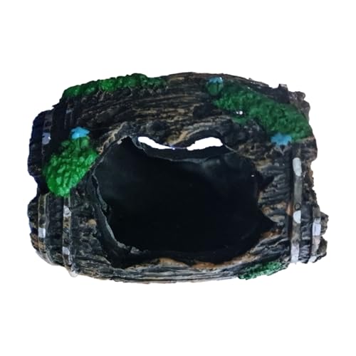 Aquarium Decorations,Broken Barrel Design Resin Ornament - Artificial Aquarium Ornaments | for Betta Shrimp Turtle Jellyfish Reptile Small Pets Freshwater Saltwater