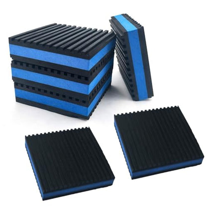 6 Packs 6" x 6" x 7/8" Heavy Duty Rubber Anti-Vibration Pads with Non-Slip Grooves, Shock Absorber & Noise Reduction Mat for AC Units, Generators, Air Compressors