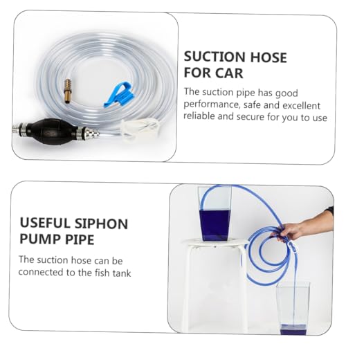 Alasum Manual Suction Hose Set for Car and Fish Tank, Practical Guide Oil Tube with Siphon Pump, Water and Fuel Transfer Hose for Diesel, Petrol, and Liquids