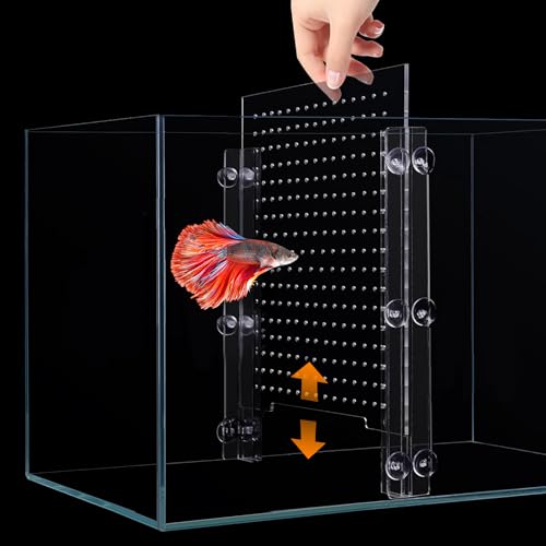 Fish Tank Divider, Transparent Acrylic Separator Plate with Suction Cups for Aquarium, Aquarium Divider Grid, Fish Tank Accessories