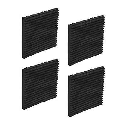 Rubber Anti Vibration Pads, 4 x 4 x 3/8 inches Heavy Duty All-Rubber Vibration Isolation Mats for HVAC, Compressors, Treadmills, Air Conditioner Units, Washer, 4 Pack