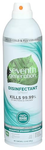 Seventh Generation Disinfecting Spray, Eucalyptus and Thyme, Disinfectant Made from Essential Oil, 13.9 Oz