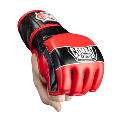 Combat Sports Traditional MMA Fight Gloves - color: Black / Red, size: X-Large