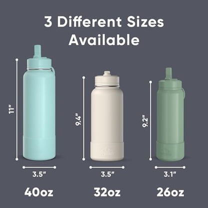 Hydrapeak 32oz Sport Insulated Water Bottle with Straw Lid, Leak & Spill Proof, Keeps Drinks Cold for 24 Hours, Hot for 12 Hours, Premium Stainless Steel Water Bottles (32oz, Navy) - color: Navy
