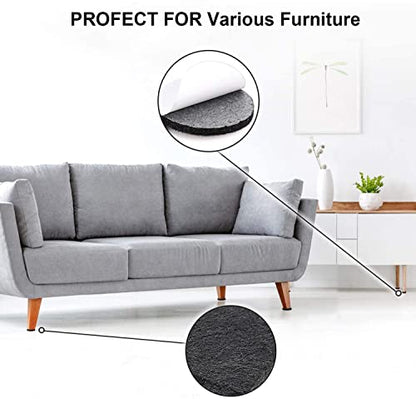 Felt Furniture Pads -56 Pcs(1+2)” Premium Felt Pads for Chair Legs Furniture, Floor Protectors for Hardwood Floors,Beige & Black
