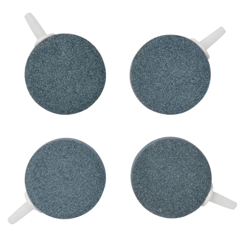 Pawfly Aquarium Air Stone Disc Bubbler 1.5 inch, Oxygen Diffuser Airstone for Nano Air Pumps Fish Tanks Buckets Small Ponds and DWC Reservoirs, 4 Pack - color: 4 Pack