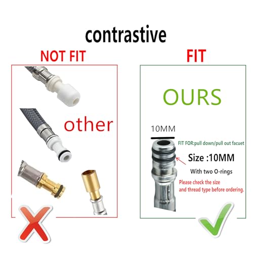 Pull Down Kitchen Faucet Hose Replacement M15*1MM X G1/2,(360 Rotatable) With Quick Connect, 59-Inch for Pluggable Nylon Hose,Compatiblity for WOWOW,OWOFAN,FORIOUS,APPASO,WEWE facuet parts