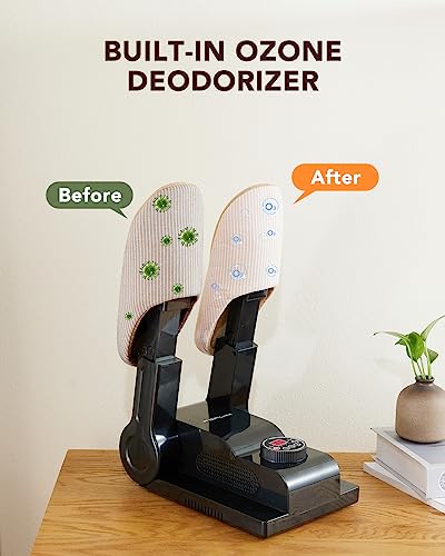FORLIM Shoe & Boot Dryer for Work Boots, 3 Temp Modes, 24H Delay, Black - color: Smart Black